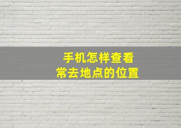 手机怎样查看常去地点的位置