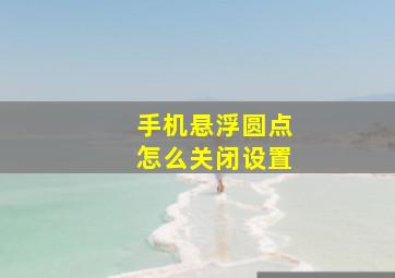 手机悬浮圆点怎么关闭设置