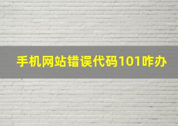 手机网站错误代码101咋办