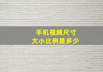 手机视频尺寸大小比例是多少