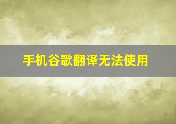 手机谷歌翻译无法使用