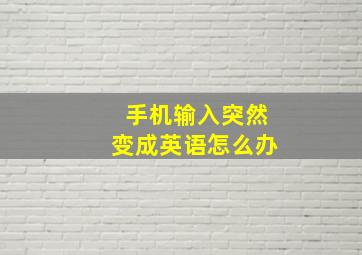 手机输入突然变成英语怎么办