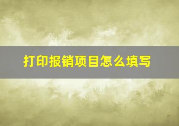 打印报销项目怎么填写