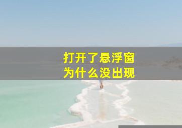 打开了悬浮窗为什么没出现