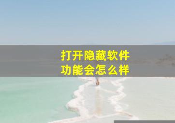 打开隐藏软件功能会怎么样