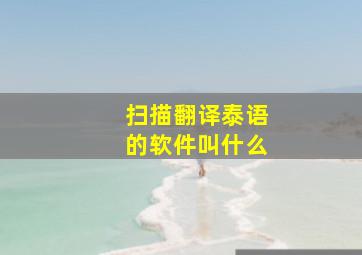 扫描翻译泰语的软件叫什么