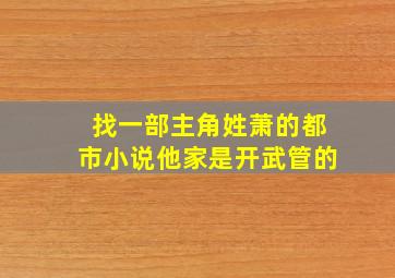 找一部主角姓萧的都市小说他家是开武管的