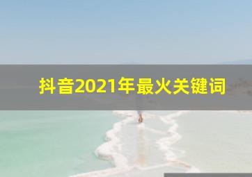 抖音2021年最火关键词