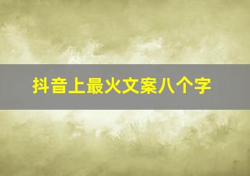 抖音上最火文案八个字