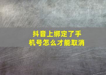 抖音上绑定了手机号怎么才能取消