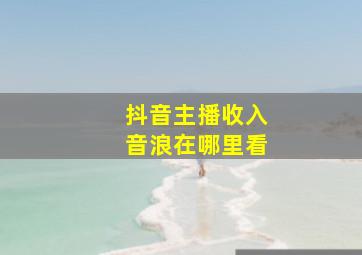 抖音主播收入音浪在哪里看