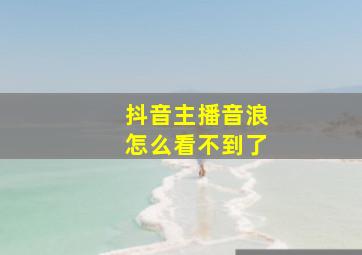 抖音主播音浪怎么看不到了