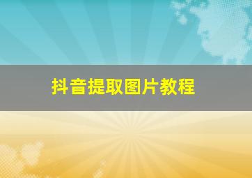 抖音提取图片教程