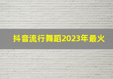 抖音流行舞蹈2023年最火