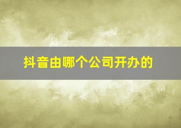 抖音由哪个公司开办的