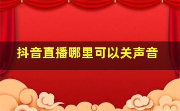 抖音直播哪里可以关声音