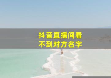 抖音直播间看不到对方名字