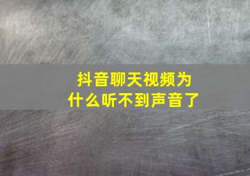 抖音聊天视频为什么听不到声音了