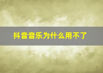 抖音音乐为什么用不了