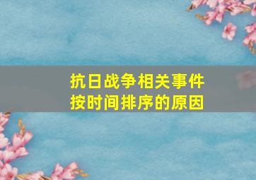 抗日战争相关事件按时间排序的原因