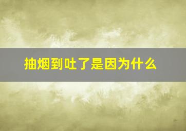 抽烟到吐了是因为什么