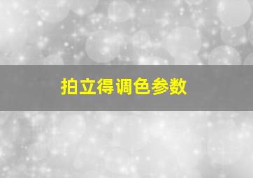 拍立得调色参数