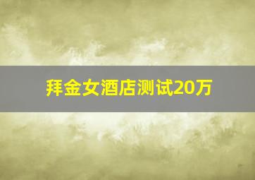 拜金女酒店测试20万