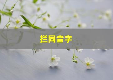 拦同音字