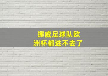 挪威足球队欧洲杯都进不去了