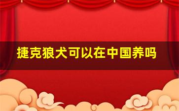 捷克狼犬可以在中国养吗