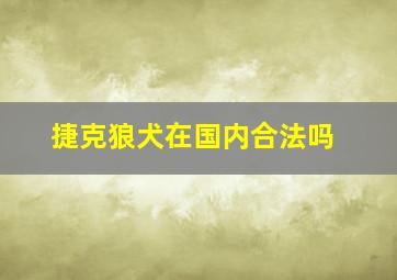 捷克狼犬在国内合法吗