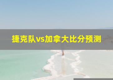 捷克队vs加拿大比分预测