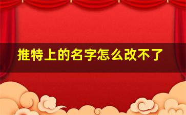 推特上的名字怎么改不了