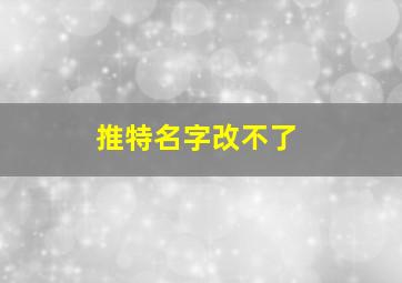 推特名字改不了