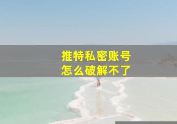 推特私密账号怎么破解不了