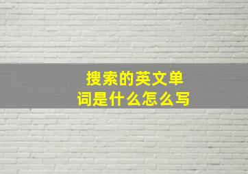 搜索的英文单词是什么怎么写