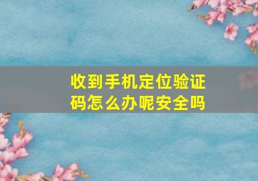 收到手机定位验证码怎么办呢安全吗