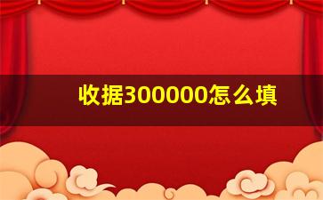 收据300000怎么填