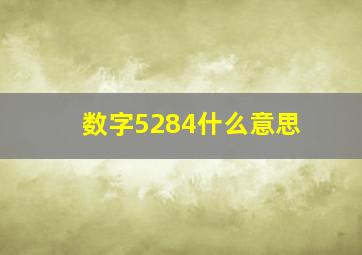 数字5284什么意思