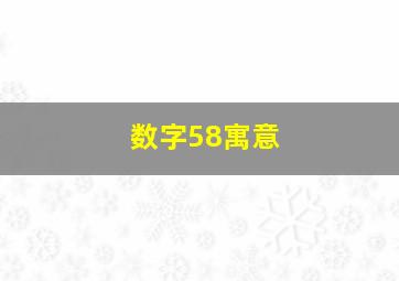 数字58寓意