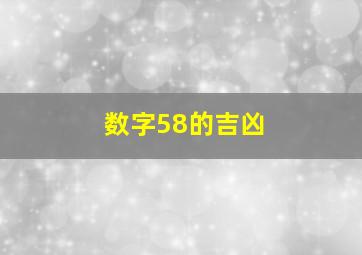 数字58的吉凶