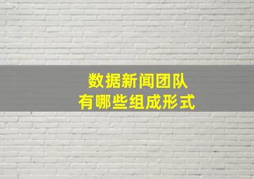 数据新闻团队有哪些组成形式