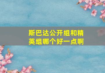 斯巴达公开组和精英组哪个好一点啊