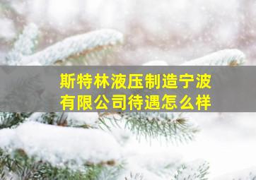 斯特林液压制造宁波有限公司待遇怎么样