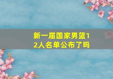 新一届国家男篮12人名单公布了吗