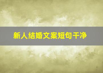 新人结婚文案短句干净