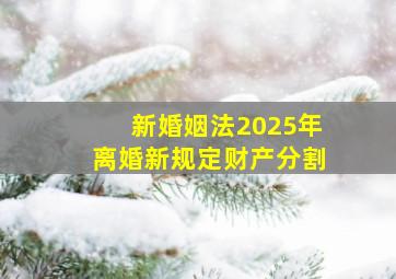 新婚姻法2025年离婚新规定财产分割