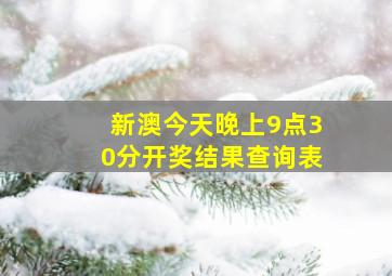 新澳今天晚上9点30分开奖结果查询表