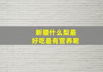 新疆什么梨最好吃最有营养呢