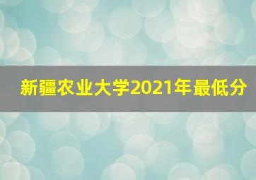 新疆农业大学2021年最低分